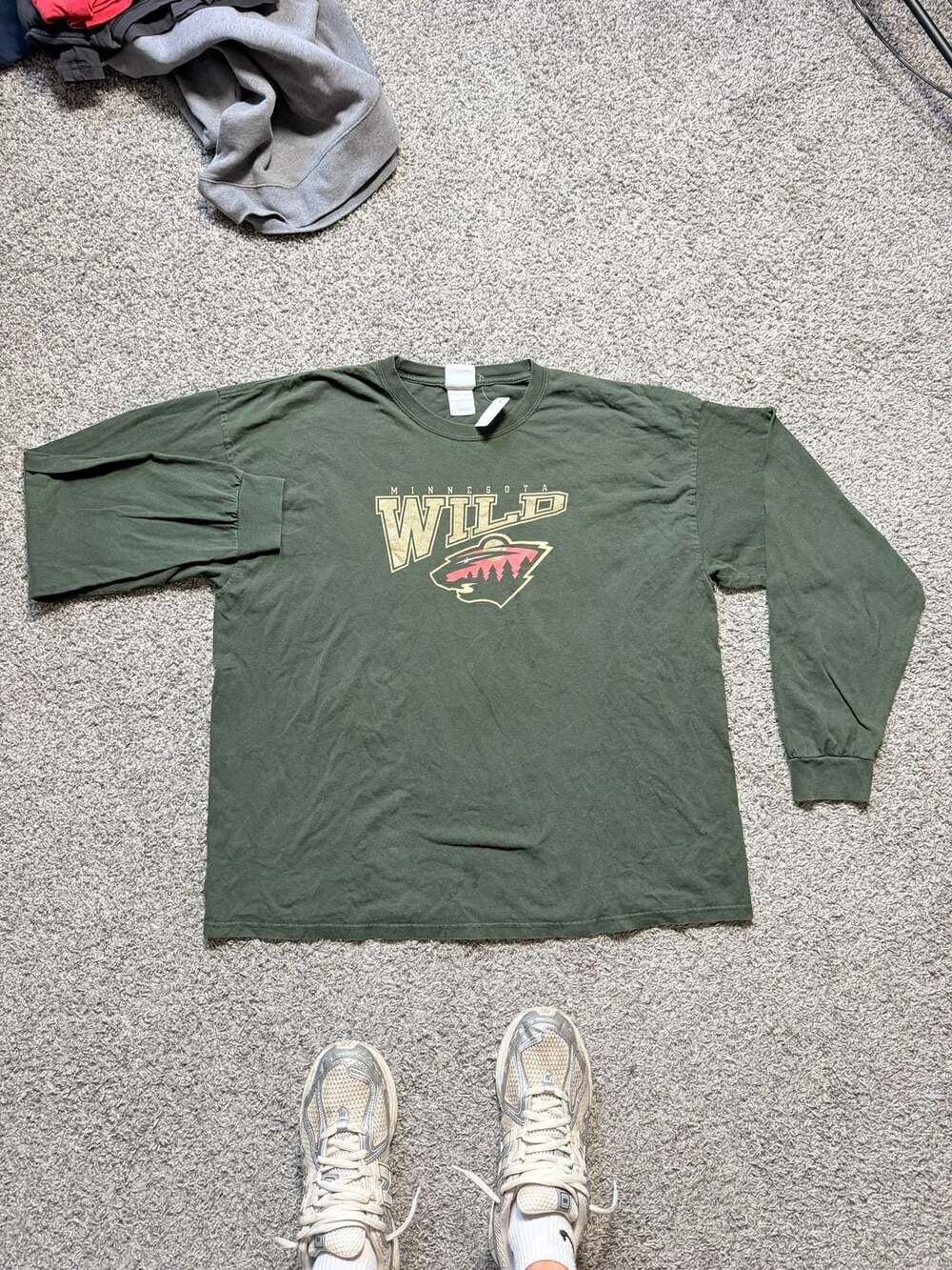 NHL Minnesota Wild Long Sleeve T-Shirt Size 2XL Green Cotton Hockey
